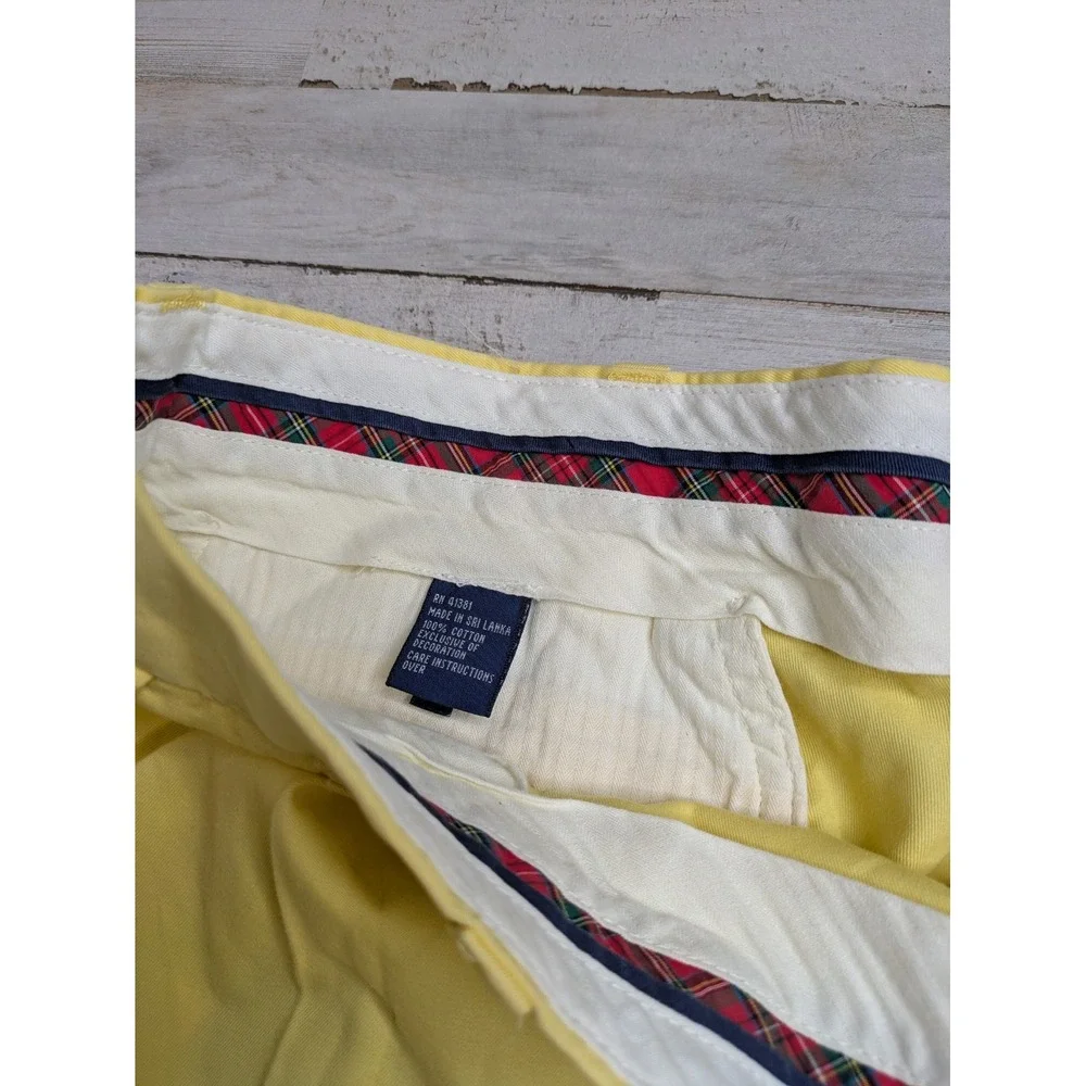 Vintage Polo Golf Ralph‎ Lauren Fairway Shorts Men 36 Yellow Chino Pleated Front